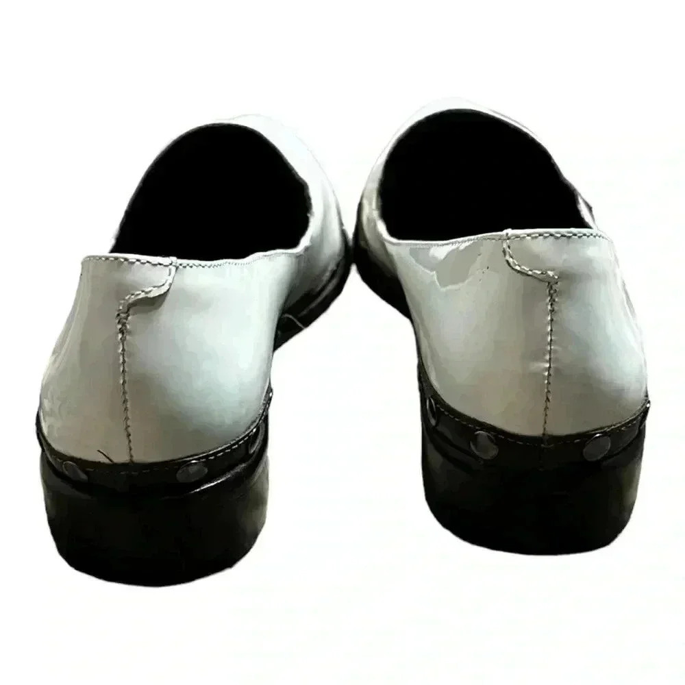 Anthropologie M4de White Patent Leather Loafers Size 7 - Picture 5 of 6